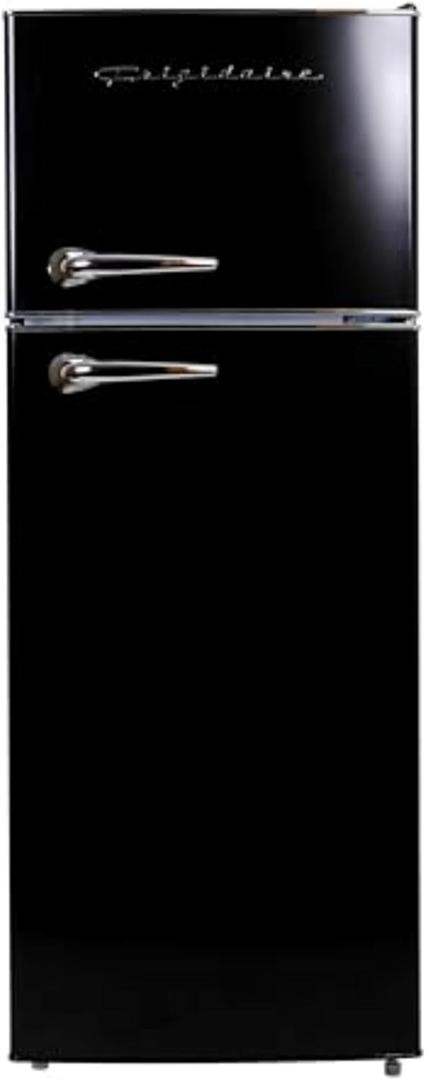 Frigidaire EFR786 Retro Apartment Size Refrigerator with Top Freezer - 2 Door Fridge with 7.5 Cu Ft of Storage Capacity, Adjustable Spill-Proof Shelves, Door & Crisper Bins, Black