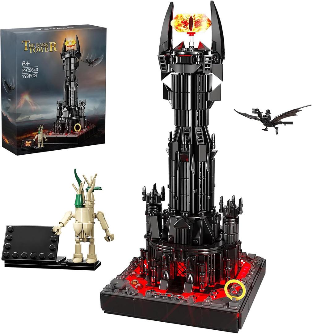VONADO Dark Tower Building Set, Compatible with Magic Castle Block Set, Castle Architecture Bricks with LED Lights, Collection Gift for Adult and Film Fans, Great Toy for Kids 8-14 (779 PCS)