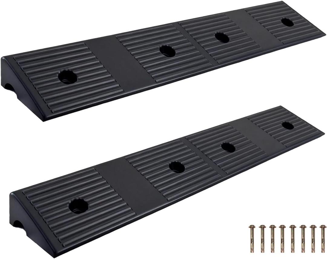 Rubber Curb Ramp 2.5" Rise Threshold Ramp for Driveway 2 Pcs