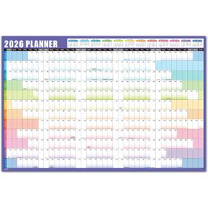 2026 Yearly Wall Calendar - Wall Calendar 2026, Jan. 2026 - Dec. 2026, Yearly Calendar for Wall 2026, 35" x 23"(open), Round Stickers - Purple
