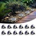 SZPOWER Mini Solar Ground Lights 12 Pack, Solar Lights Outdoor Waterproof, Solar Garden Lights Outdoor Landscape Lighting for Pathway Walkway Patio Yard Driveway, Cold White