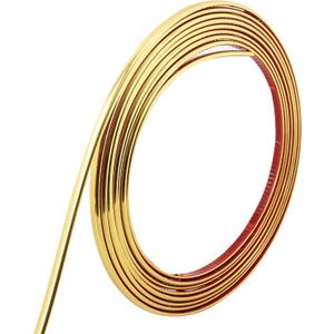 16.4ft Peel and Stick Molding Trim, Flexible Mirror Wall Ceiling Floor Cabinet Tile Edge Moulding (5mx8mm, Shiny Gold)