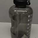 AQUAFIT 1 Gallon Water Bottle with Time Marker - Straw & Chug Lid - BPA Free Gym Water Bottle with Straw - Big Gallon Jug (Gray, 128 oz - 2in1 Lid)