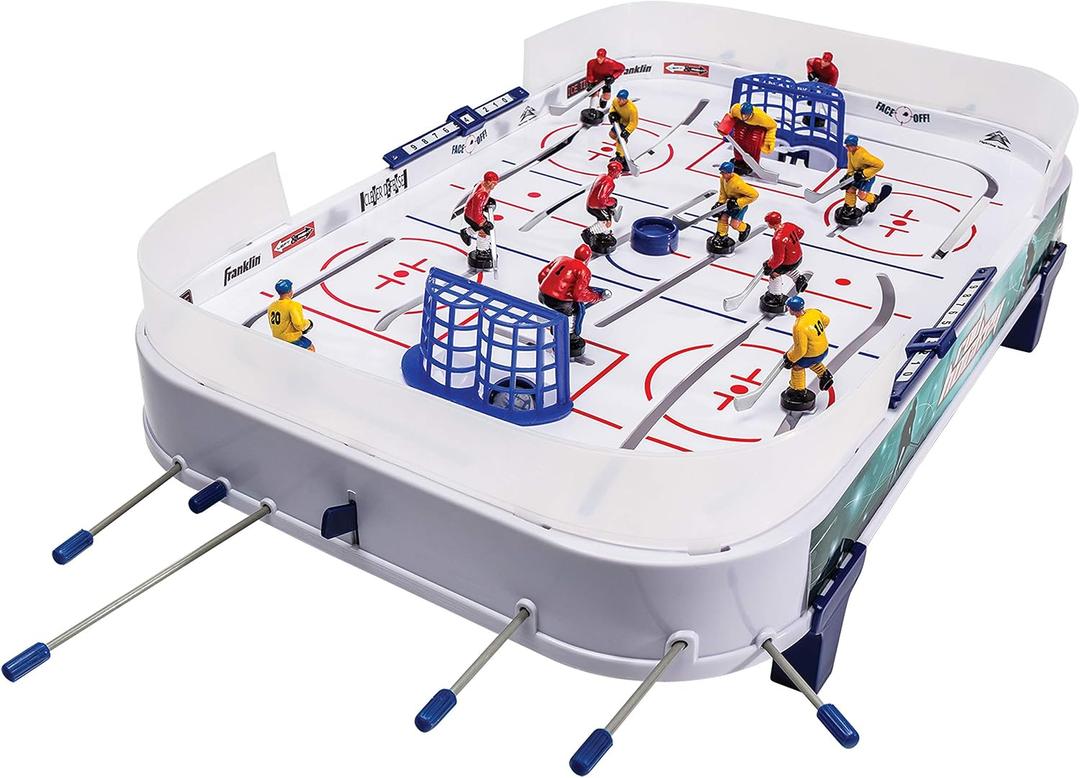 Franklin Sports Rod Hockey
Arena-Style Plexiglass Enclosure, Smooth-Moving Big Stick Players, Family Night Pick, Ages 6+