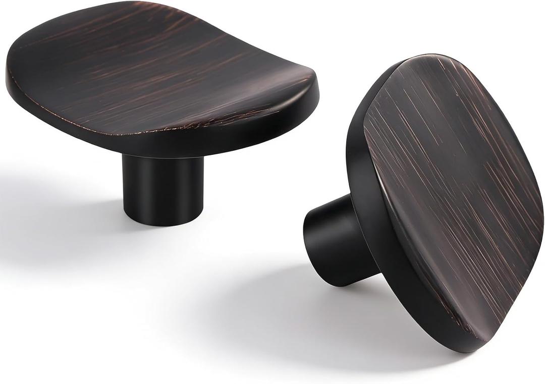 Oil Rubbed Bronze zinc Alloy Solid Cabinet Knobs,Single Hole Drawer Square knob Handles for Cabinets and Dresser Drawers Rustic 6 Pack 877