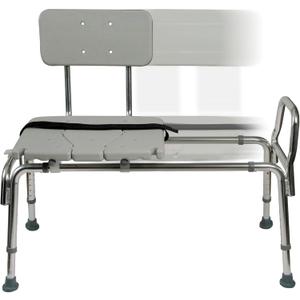 DMI Tub Transfer Bench and Shower Chair with Non Slip Aluminum Body, FSA Eligible, Adjustable Seat Height and Cut Out Access, Holds Weight up to 400 Lbs, Bath and Shower Safety, Transfer Bench (1 Count (Pack of 1))