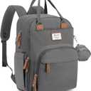 RUVALINO Diaper Bag Backpack, Multifunction Travel Back Pack Maternity Baby Changing Bags, Large Capacity, Waterproof and Stylish, Iron Gray, 11.8x7.8x16.5 Inch
