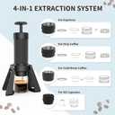 Manual Espresso Machine, 15 Bar Portable Coffee Maker for Ground Coffee and NS Capsules, 4-in-1 Brewing for Espresso Drip Cold Brew, Foldable for Travel Camping Office