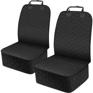 2 Pack Front Dog Seat Cover, Waterproof Car Seat Covers for Dogs Nonslip Scratch-Proof Dog Seat Cover Front Seat Cover for SUV, Sedans,Trucks,Cars - S, Black