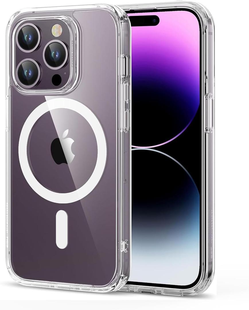 ESR for iPhone 14 Pro Max Case, Compatible with MagSafe, Shockproof Military-Grade Protection, Scratch-Resistant Back, Magnetic Phone Case for iPhone 14 Pro Max, Classic Hybrid Case, Clear