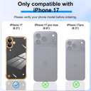 Phone Case, Compatible with iPhone 17, Transparent Electroplated Golden Phone Case, Frameless Design, with Camera Lens Protection.
