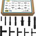 Vacuum Connector Assortment 113 PCS Heat Resistance 240460Automotive Vacuum Tubing Connector Vacuum Tee Connector Assortment Kit Black Nylon