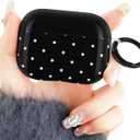 Newseego for AirPods Pro 3 Gen Case, Cute Polka Dot Pattern Design Case with Keychain for Women Girls Men Soft TPU Anti-Scratch Anti-Drop Shockproof Full Protective Cover for AirPods Pro 3-Black