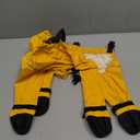 Waterproof Dog Boots Rain Boots with Suspender, Dogs Shoes Paw Protector for Small Medium Puppy, Anti-Slip Doggy Boot Belly Protector, Rain Booties Snow Booties (Large, Yellow f)