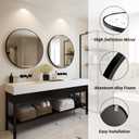 Sunniry Black Round Mirror, Round Mirror 24 inch, Black Circle Mirrors Matte Metal Frame, Wall Mounted Mirrors for Living Room, Bathroom, Wall, Entryway.