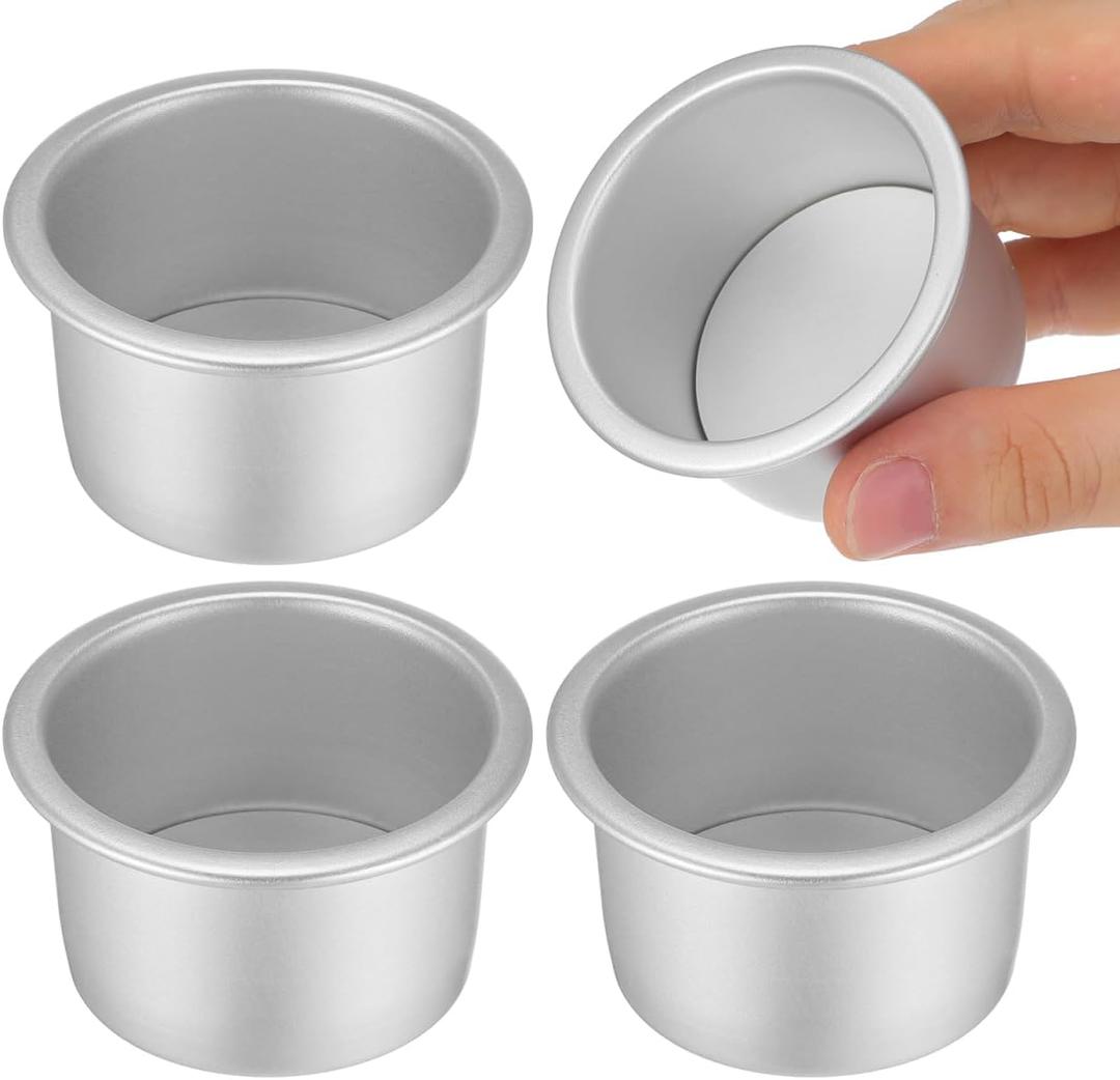 4 Pack Mini Round Cake Pans with Removable Bottom 2.51 X 1.96 X 1.57 in Small Cake Tins for Baking Cheesecake Chiffon Daily Baking Family Dinners Friends Gatherings Festival
