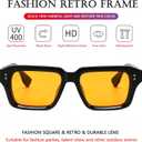 AIEYEZO Rectangle Sunglasses for Men Women Fashion Square Frame Sun Glasses 90’s Retro Designer Shades