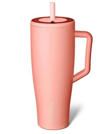 40oz Tumbler with Handle and Straw | 100% Leakproof Insulated Water Bottle Tumbler with Lid and Flexible SoftSip Straw | Made of Stainless Steel | Cup Holder Friendly, Light Pink