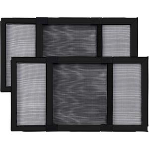 BAFLOTEX Adjustable Window Screens Expandable 2 Ways Expandable Window Screen 15”H*25"-45"W High with Black Frame for House Windows 2 Pack of Small Screens