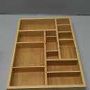 Juvale Bamboo Drawer Organizer Tray with 8 Adjustable Dividers - Kitchen & Utensil Drawer Organizer - Wooden Adjustable Drawer (14 x 10 x 2 In)