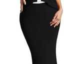 Pink Queen Women's 2 Piece Outfit Sets 2025 Summer Fashion Sleeveless Tank Top High Waist Slit Bodycon Knit Skirt Dresses Set XL