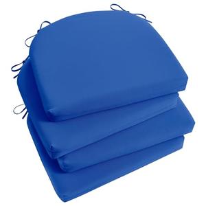 Basic Beyond Outdoor Chair Cushions Set of 4, Outdoor Cushions for Patio Furniture, Water Resistant Patio Chair Cushions with 2 Ties, 17x16x2, Royal Blue
