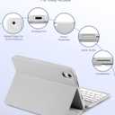 EAMPANG Case with Keyboard Mouse for iPad mini 7th(A17 Pro,2024)/6th Generation 8.3 inch,7 Color Rainbow Backlight Detachable USB-C Keyboard Magnetic Case with Pen Slot for iPad mini 6 7 Grey