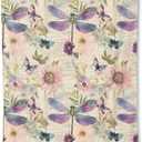 Dragonfly Blanket - Retro Butterfly Floral Pastel Fleece Throw,Gifts for Kids Women, Soft & Warm,Lightweight, for Modern Rustic Boho Decor, Nature Lovers, and Room Home Accents 50x60in