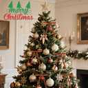 26 Pcs Velvet Christmas Tree Bows Ornaments, 5x7 Inch, 3/8" Wide, Craft Ribbon Bows for Garland Wreath Indoor Outdoor Xmas Decorations, Camel