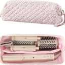 Quilted Hair Tool Travel Bag, Shark Flex Style Travel Case For Dyson Hair Dryer Airwrap Bag, Curling Iron Bags Quilted For Shark Dyson Revlon Organizer Accessories - Pink Floral