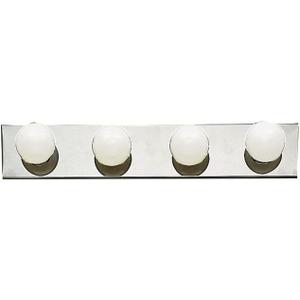 Kichler 624CH Four Light Linear Bath,Chrome
Simple chrome vanity light with versatile vertical or horizontal mounting (24" x 4.5" x 5.5"), 624CH