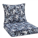 Favoyard Outdoor Seat Cushion 19 x 19 x 3 in Waterproof Pattern Fade Resistant Cover Removable Patio Furniture Cushions Deep Seat & Back Cushion Set with Adjustable Straps for Patio Chair Sofa Couch