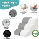 COZY KISS Dog Stairs for Small Dogs 13" H, 3-Step Slope Curved Dog Steps for Couch, Chair or Bed, Sturdy Pet Stairs for Puppy, Older Cat, Cat Ladder with High Density Foam, 15.7x20x13 inch, Gray