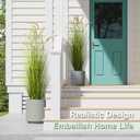 KOL Artificial 5ft 2-Pack Horsetail Reed Grass, 59in Tall Artificial Indoor Outdoor Fake Grass Plant, Home Office Decorative Artificial Plants in Pot Faux Plant Greenery, Wedding Decor