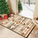 Western Entryway Rug 2x3, Non-Slip Small Area Rugs for Kitchen Entry Hallway Porch Front Door, Washable Throw Rugs with Rubber Backing, Warm Beige