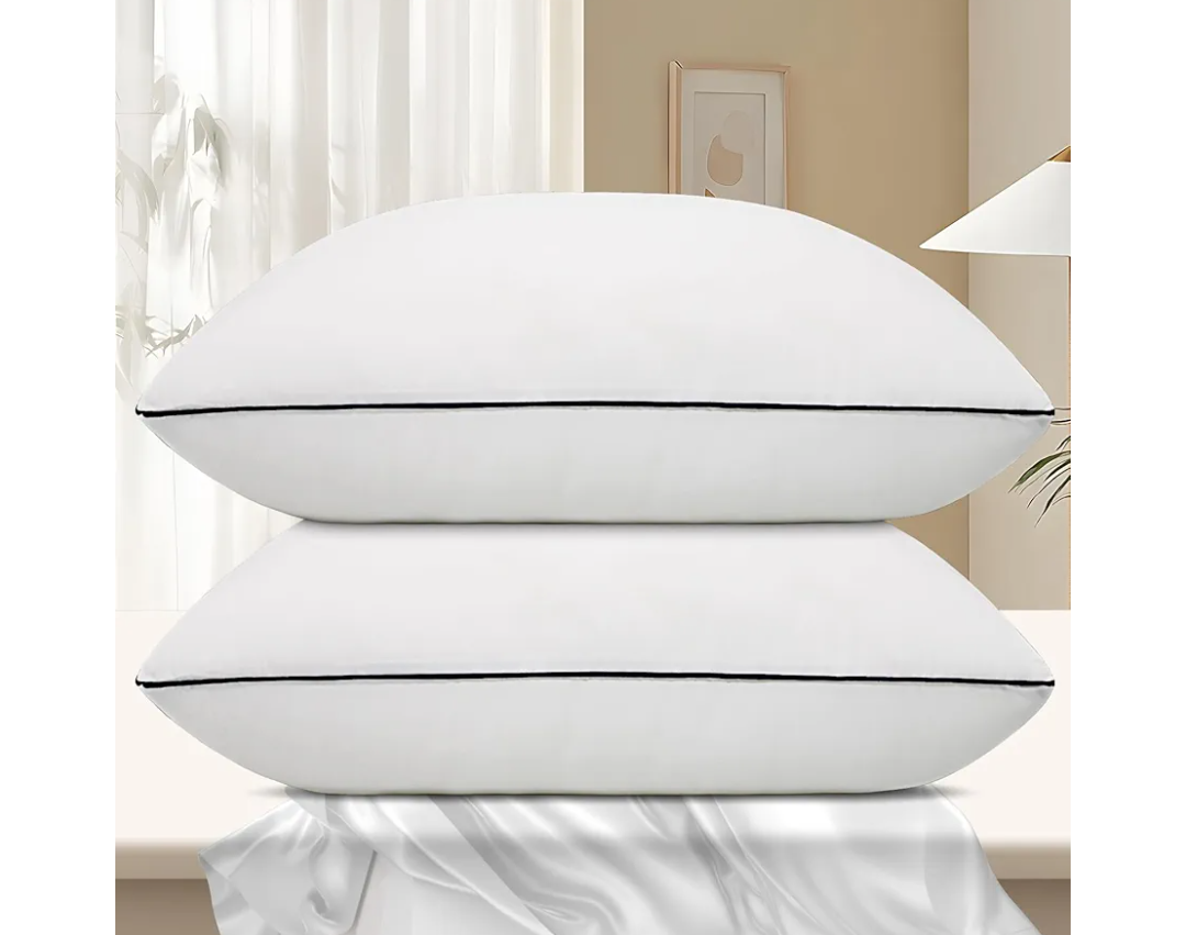 Hotel Collection Bed Pillows for Sleeping 2 Pack Standard Size Cooling Pillows Set of 2 for Back, Stomach or Side Sleepers, Super Soft Down Alternative Microfiber Filled Pillows