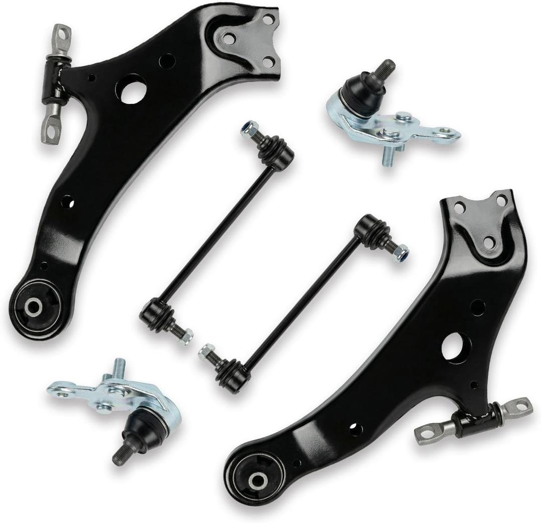 6pc Front Lower Control Arm Ball Joint Sway Bar Link Kit for 2010-2019 Lexus RX350 RX450H RX350L, 2008-2019 Toyota Highlander, 2009-2016 Venza, K622944 K622945 K500187 K500188 K90344