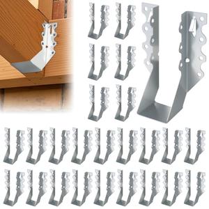 Hsddmx 25 Pcs 2x6 Joist Hangers for Wood, 20 Gauge Galvanized Face Mount Joist Hangers, Heavy Duty Hurricane Ties for Rafters Roofs Decks Floors Ceilings