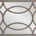 Kate and Laurel Tolland Traditional Decorative Wood Wall Mirror; 24 x 36; Rustic Brown; Farmhouse Solid Wood Accent Mirror with Intricate Symmetrical Fretwork