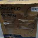SEAFLO Bone RV Toilet, Residential Height 18.4", Gravity Flush Foot Pedal, Soft Close Seat, Camper Toilet for RV Motorhome Travel Trailer, Parchment, SFRTPH-02-01