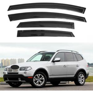 IG Window Visors Fit for 2003-2010 BMW X3, Out-Channel Rain Guards Vent Wind Deflectors 4PC, Car Accessories for 03-10 BMW X3