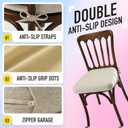 SUNROX Cooling Gel Memory Foam Chair Cushions, 2.6" Thick U-Shaped Dual-Layer Comfort Dining Chair Pads, Non Slip Seat Cushion with Ties for Indoor Kitchen Office 17"x16" Set of 8, Cream