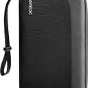 tomtoc Passport Holder Family with RFID Blocking, Passport Wallet Women Men, with Airtag & Sim Card Holder and Eject Pin, Travel Document Organizer with Wrist Strap, Up to 4 Passports, Water-resistant (Black)