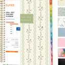 SUNEE Teacher Planner 2026-2027 Academic Year, Lite Lesson Planner Book with 7 Periods Jul 2026 - Jun 2027, 8.5"x11" Daily Weekly and Monthly Organizers, Plan Book with Pocket, Tabs, Floral Stripes