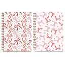 2 Pcs Pink Bow Spiral Notebook, Preppy Cute Spiral Notebook for Friend Teen Girls Women, 160 Pages Trendy Hardcover Journaling Notebooks for Writing Travel Business Home Office Aesthetic Notebooks