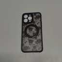 Magnetic Stand Case for iPhone 14 Pro Max [360 Rotatable Kickstand] [Compatible with MagSafe] Black Rose Design with Ring Holder Case for Women Girls, Translucent Matte Slim Phone Cover