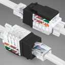 Everest 45 Angled RJ45 Cat6 Keystone Jacks 50-Pack in Black - Slim Profile Female RJ45 Connectors - Cat 6 Keystone Jack - Compatible with 45 Angled Speed Termination Tool - 45Term (B0BL3GS7ZY)