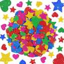 625Pcs Foam Stickers,5Sheets Glitter Heart Star Shape Stickers Colorful Self Adhesive Sticker for Scrapbooking Crafts Art DIY Greeting Card Home Decor Party Supplies(Valentine's Day Style)