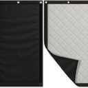 Soundproof Curtain 70" x 40" Heavy Duty Sound Blocking & Sound Dampening Curtain with Grommets & Hooks, Multi-Layer Acoustic Curtain for Noise Reduction & Light Blocking, Black, Single Panel