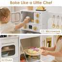 Wooden Play Kitchen with 12 Accessories, Ages 3+ Kids Toy Kitchen Playset, 15 inches x 8 inches x 38 inches
